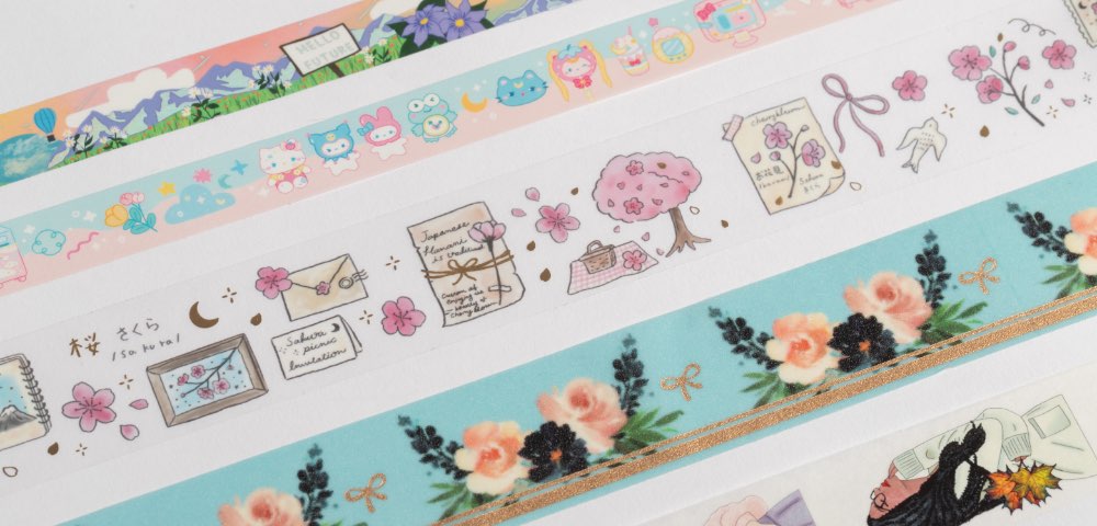 details of printed washi tape