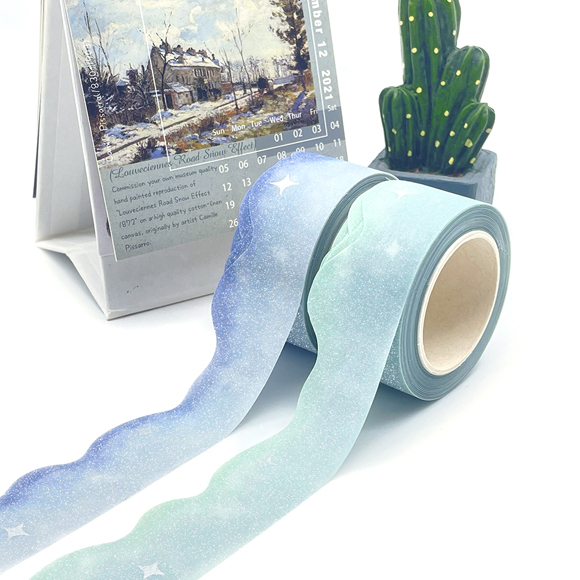 Professional glitter foil die cut washi tape in various shapes 3