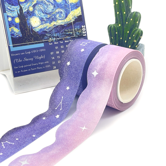 Professional glitter foil die cut washi tape in various shapes 4