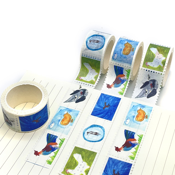 custom animated stamp washi tape 25mm x 5m from Chinese factory 4