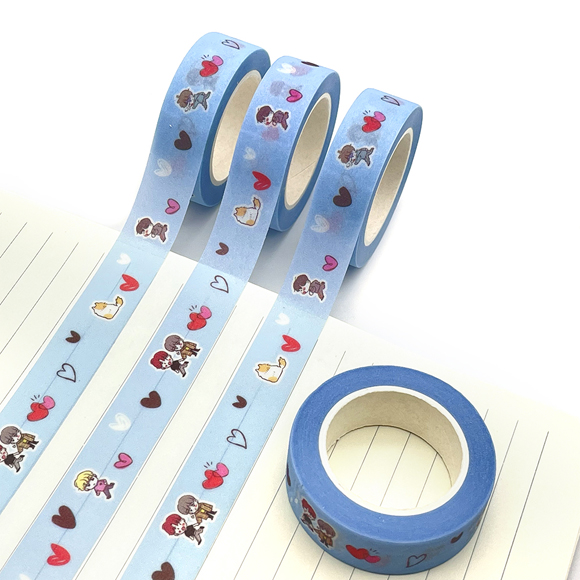 Sandras-Bastelladen, Glitter Washi-Tape Klebeband 5 Rollen je 1,5cm x 3m -  Gold, Silber, Blau, Rot